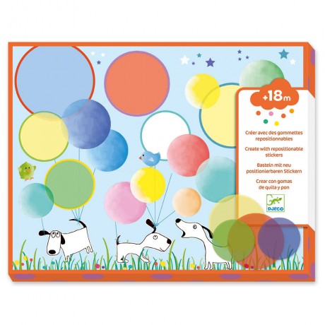 Djeco κολάζ με αυτοκόλλητους επαναχρησιμοποιούμενους κύκλους 